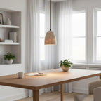 Lampa Wisząca Minimalistyczna z Betonowym Kloszem i Oplatanym Kablem - 3