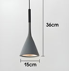 Lampa Wisząca Minimalistyczna z Konicznym Kloszem - Szary