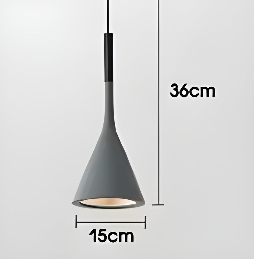 Lampa Wisząca Minimalistyczna z Konicznym Kloszem - Szary