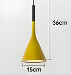 Lampa Wisząca Minimalistyczna z Konicznym Kloszem - Żółty