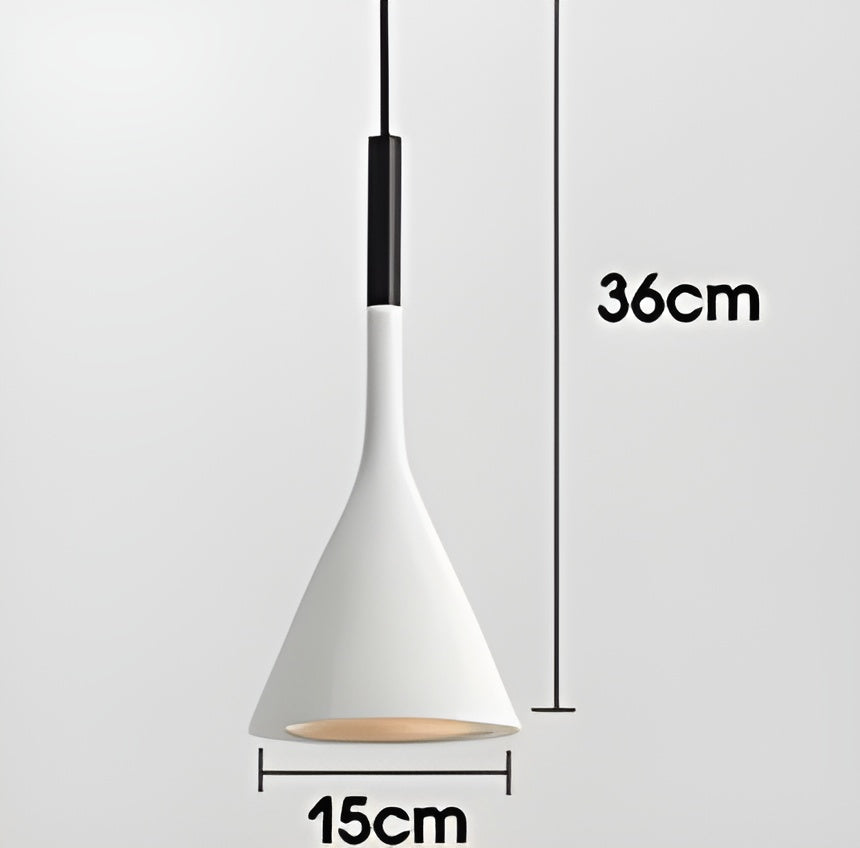 Lampa Wisząca Minimalistyczna z Konicznym Kloszem - Biały