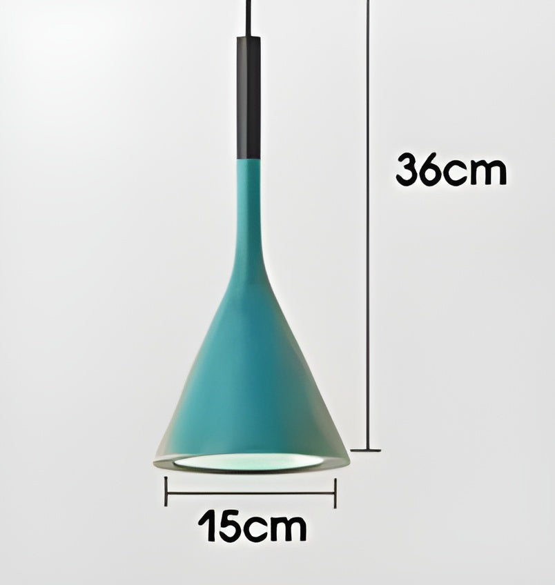 Lampa Wisząca Minimalistyczna z Konicznym Kloszem - Niebieski