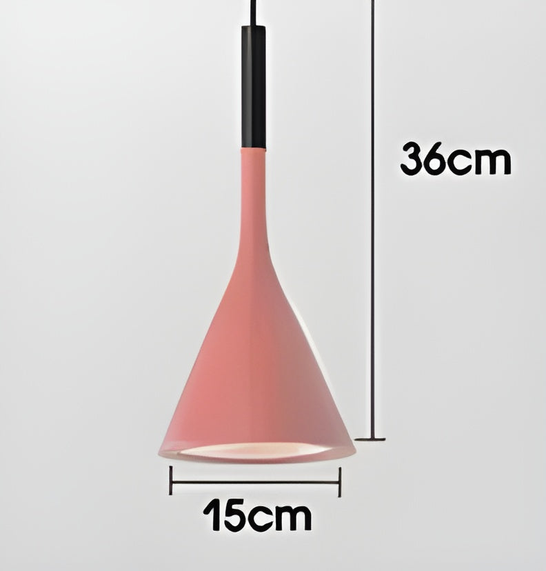 Lampa Wisząca Minimalistyczna z Konicznym Kloszem - Różowy