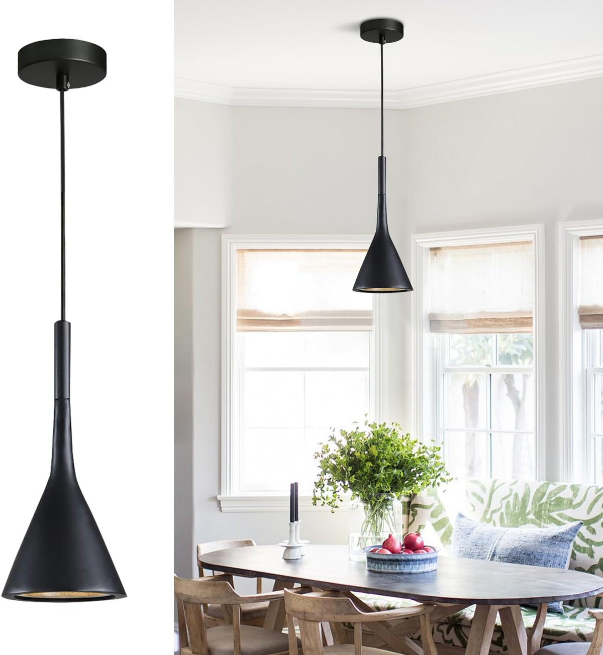 Lampa Wisząca Minimalistyczna z Konicznym Kloszem - 6