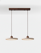 Lampa Wisząca Minimalistyczna z Okrągłym Kloszem i Drewnianą Kulą - 5