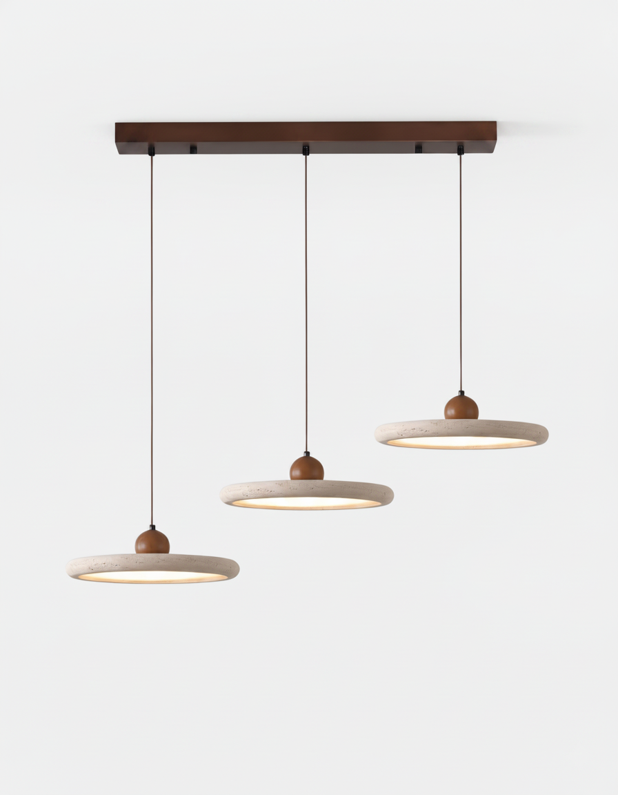 Lampa Wisząca Minimalistyczna z Okrągłym Kloszem i Drewnianą Kulą - 6
