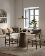 Lampa Wisząca Minimalistyczna z Okrągłym Kloszem i Drewnianą Kulą - 10