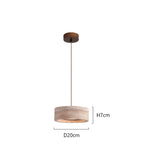 Lampa Wisząca Minimalistyczna z Okrągłym Kloszem z Trawertynu - Beżowy