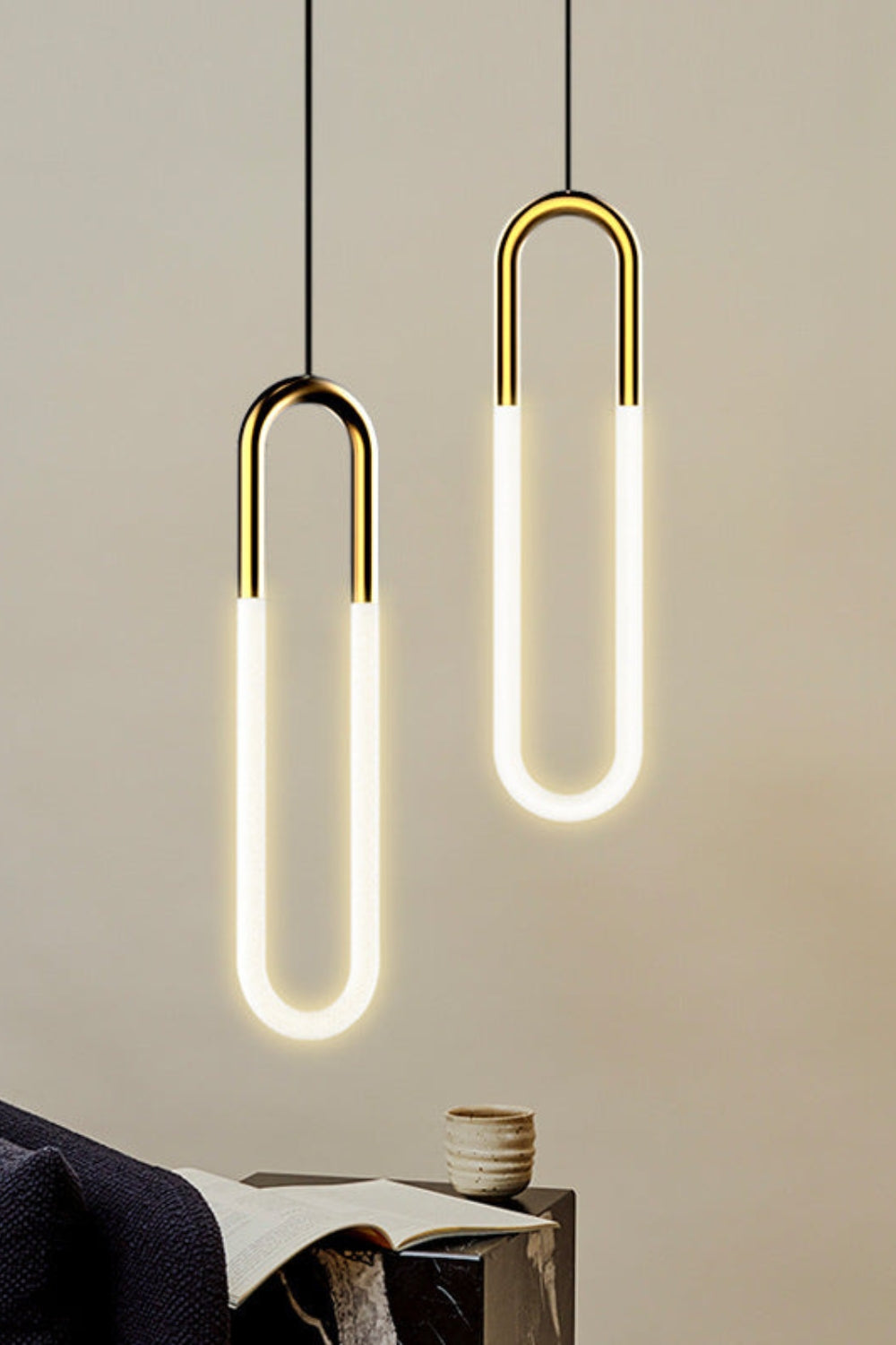 Lampa Wisząca Minimalistyczna w Kształcie u z Wbudowanym LED - 12