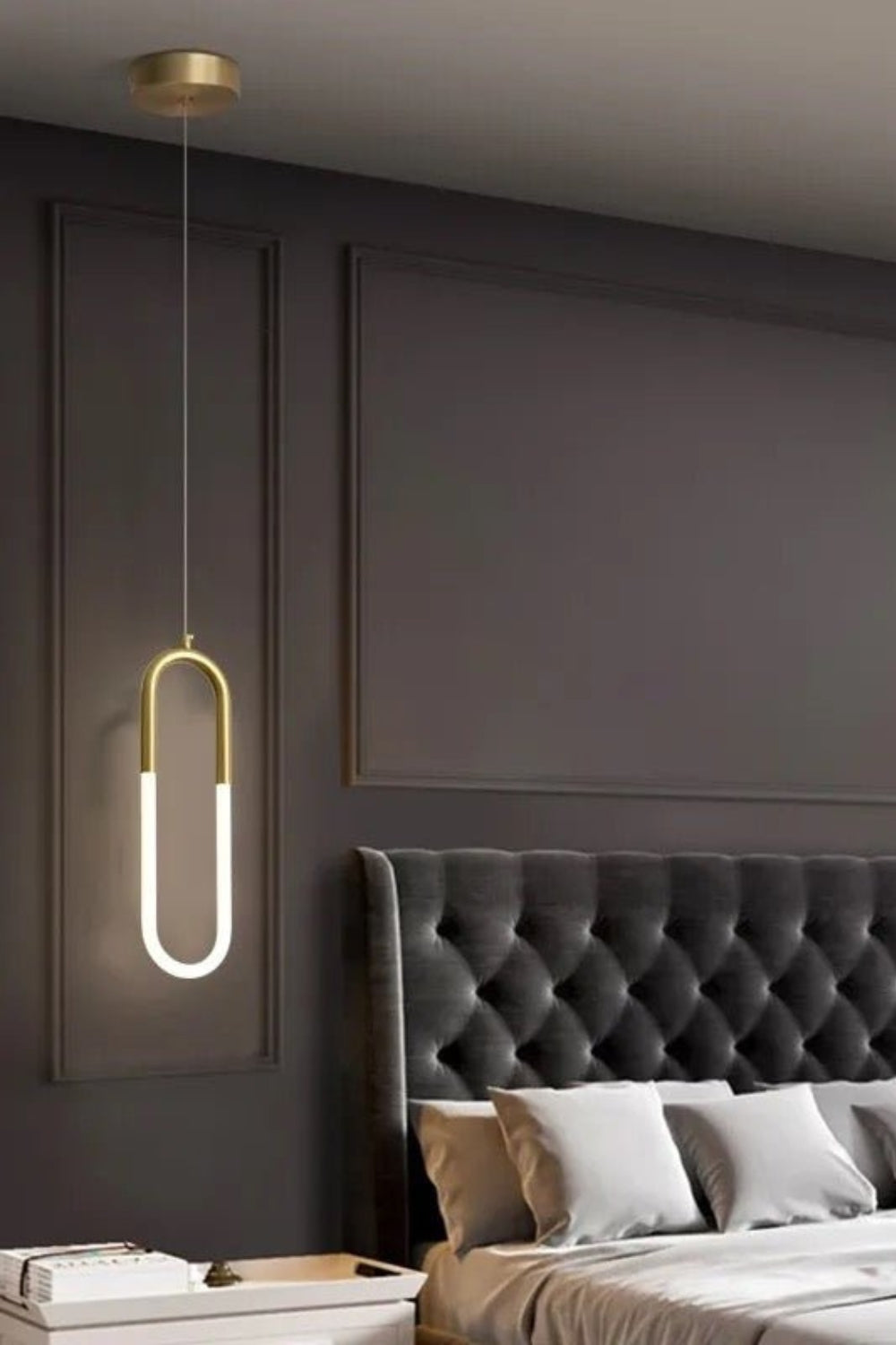 Lampa Wisząca Minimalistyczna w Kształcie u z Wbudowanym LED - 16