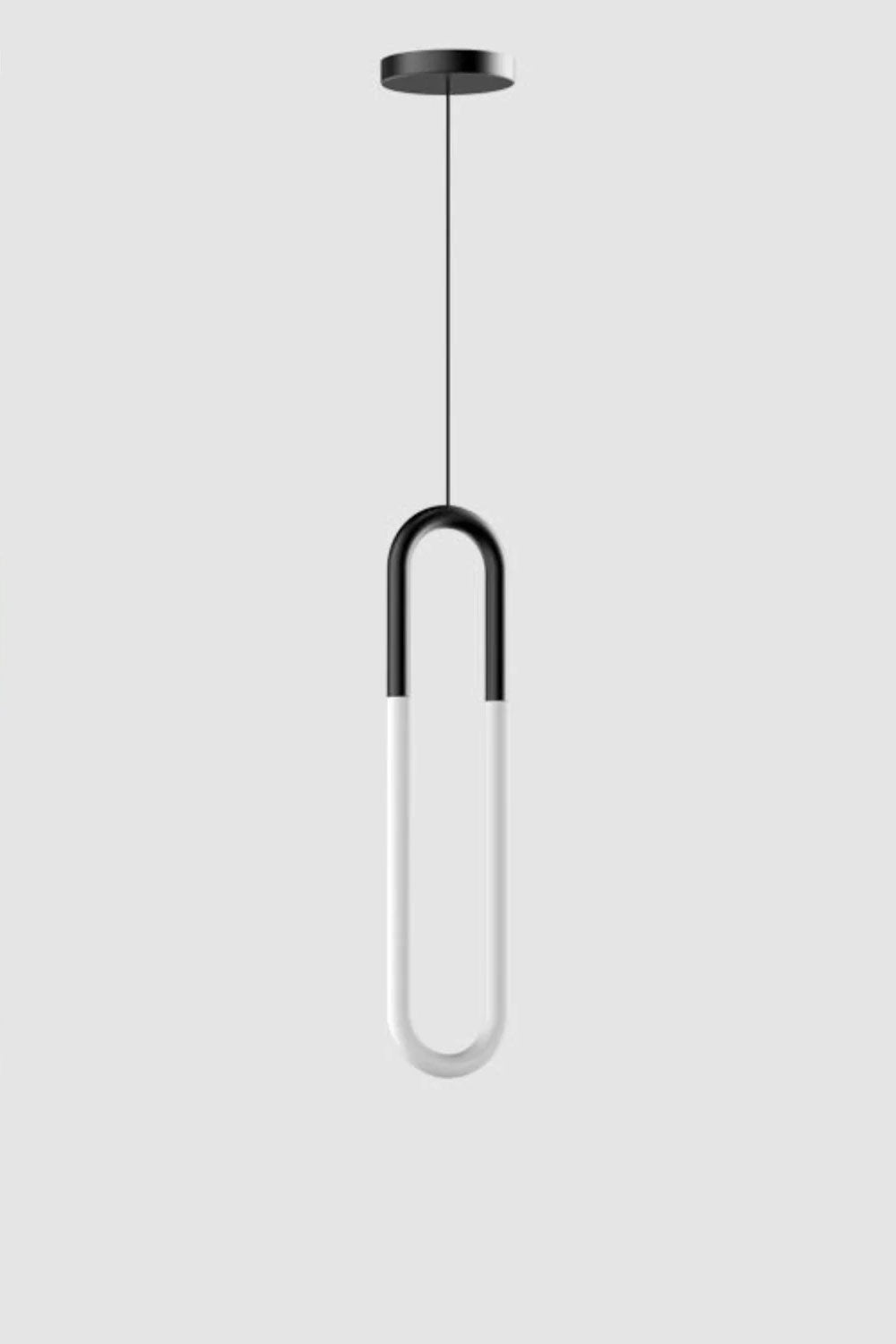 Lampa Wisząca Minimalistyczna w Kształcie u z Wbudowanym LED - Czarny