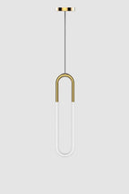 Lampa Wisząca Minimalistyczna w Kształcie u z Wbudowanym LED - Złoty