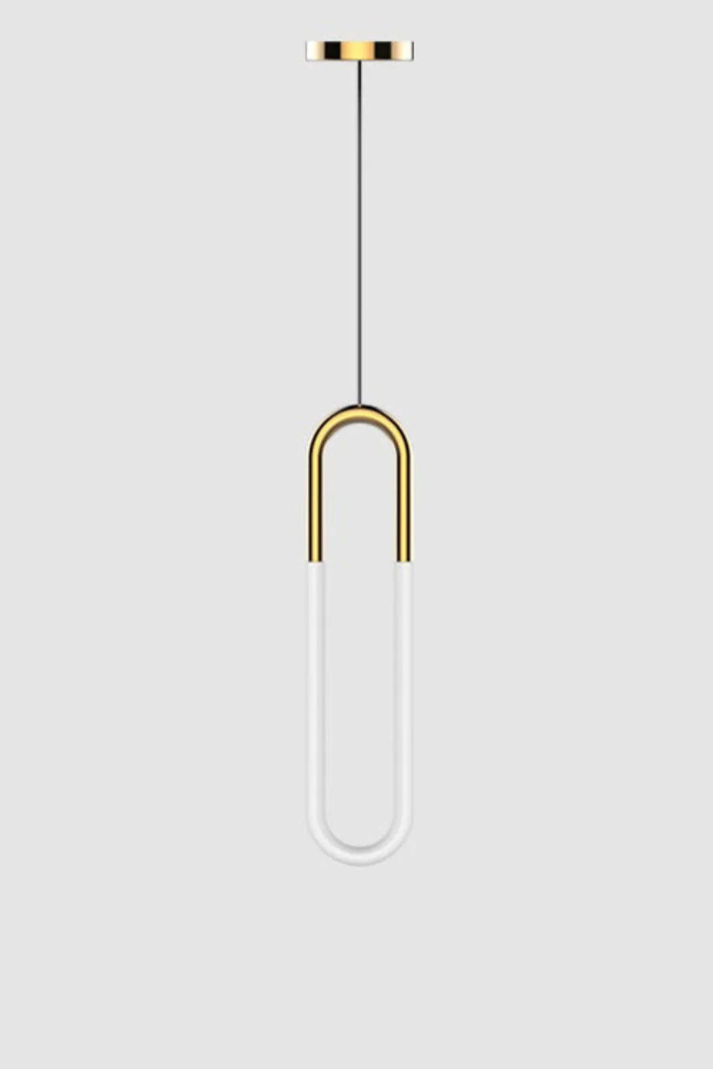 Lampa Wisząca Minimalistyczna w Kształcie u z Wbudowanym LED - Złoty