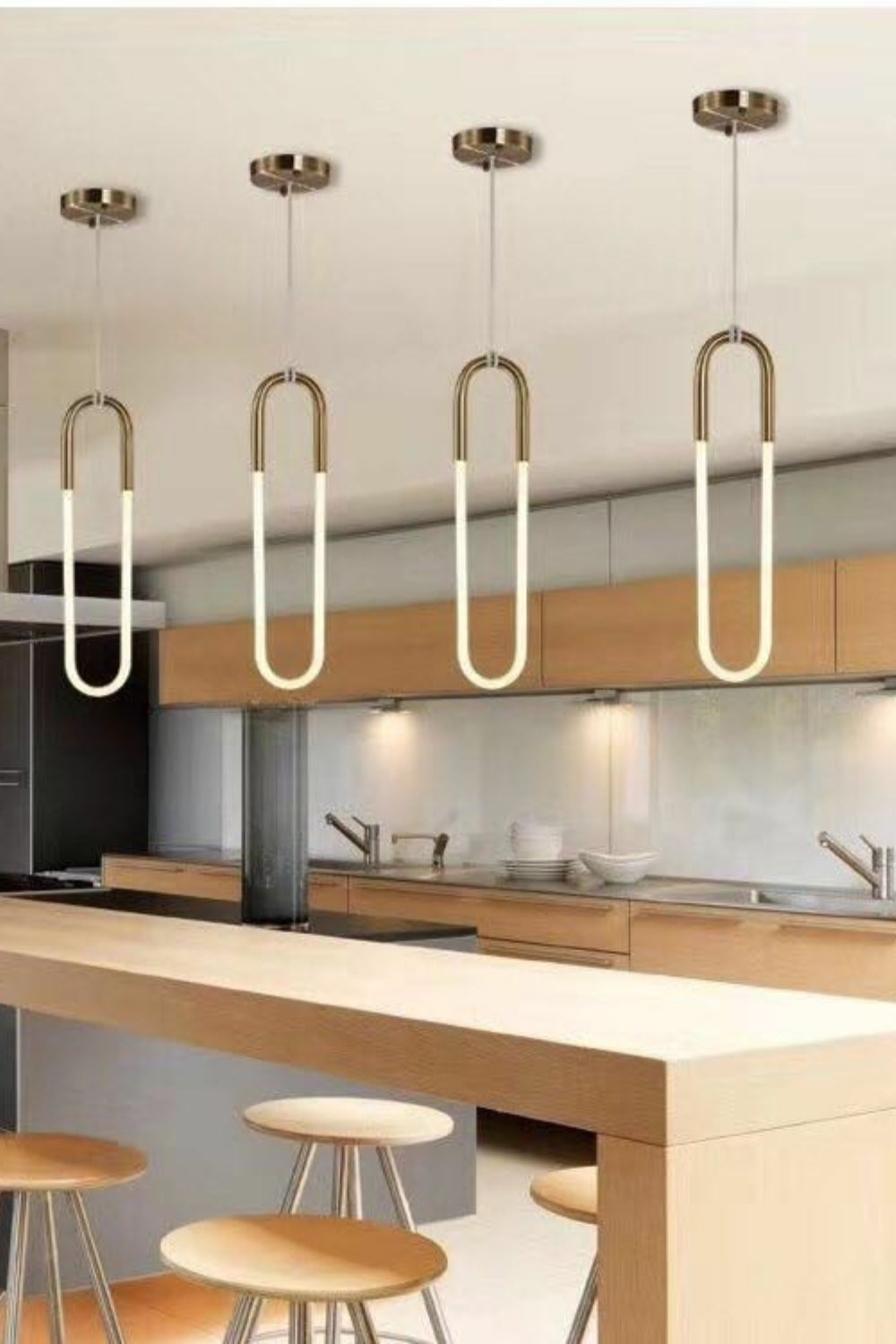 Lampa Wisząca Minimalistyczna w Kształcie u z Wbudowanym LED - 9