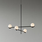 Lampa Wisząca Asymetryczna z Białymi Kulistymi Kloszami - Czarny/Biały