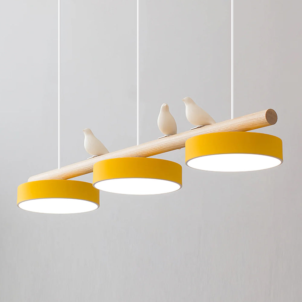 Lampa Wisząca Nowoczesna z Motywem Ptaków - Żółty