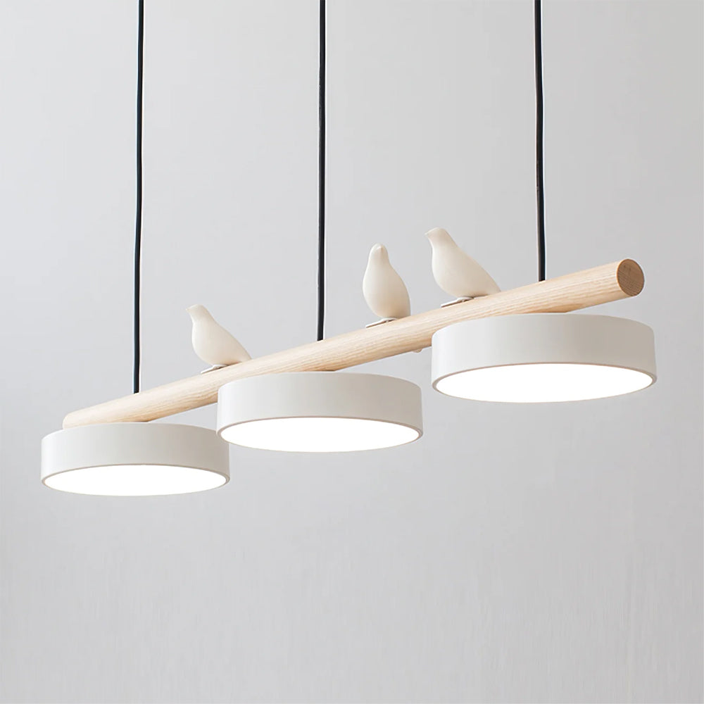 Lampa Wisząca Nowoczesna z Motywem Ptaków - Biały