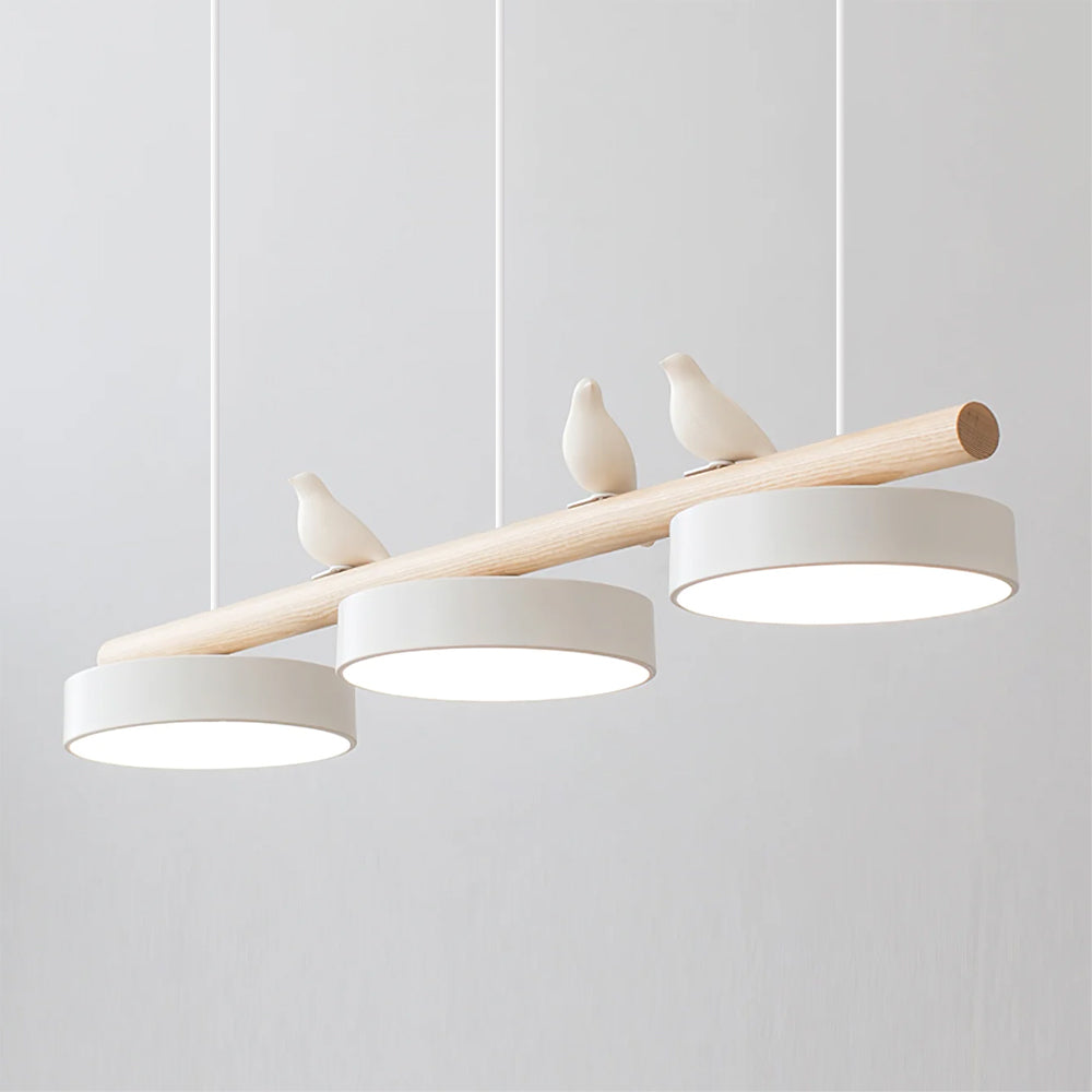 Lampa Wisząca Nowoczesna z Motywem Ptaków - Biały