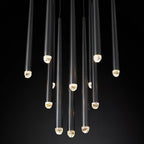 Lampa Wisząca Modernistyczna z Cylindrycznymi Tubami i Ronda Rozetą - 14
