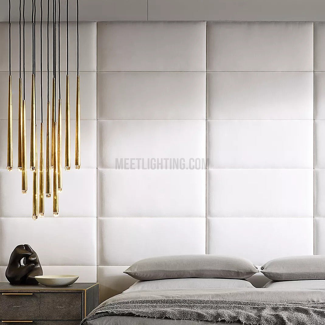 Lampa Wisząca Modernistyczna z Cylindrycznymi Tubami i Ronda Rozetą - 16