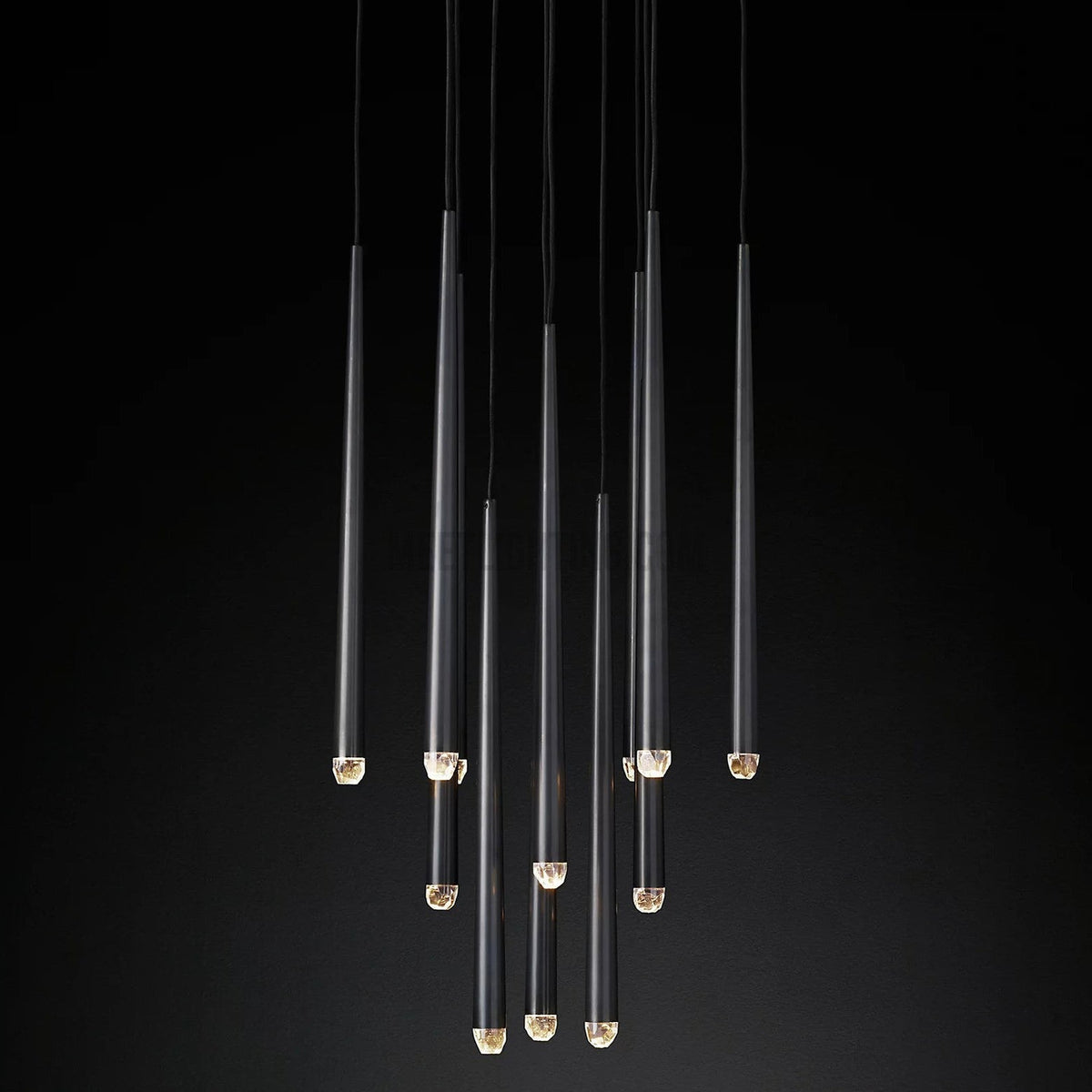 Lampa Wisząca Modernistyczna z Cylindrycznymi Tubami i Ronda Rozetą - Brąz