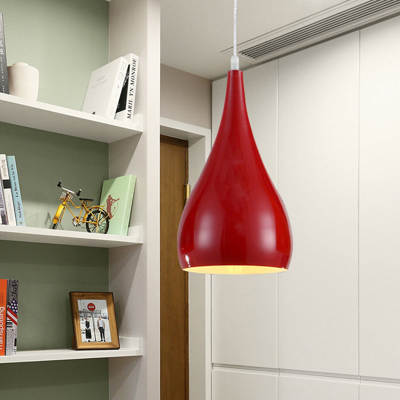 Lampa Wisząca Modern z Kloszem w Kształcie Kropli - Czerwony