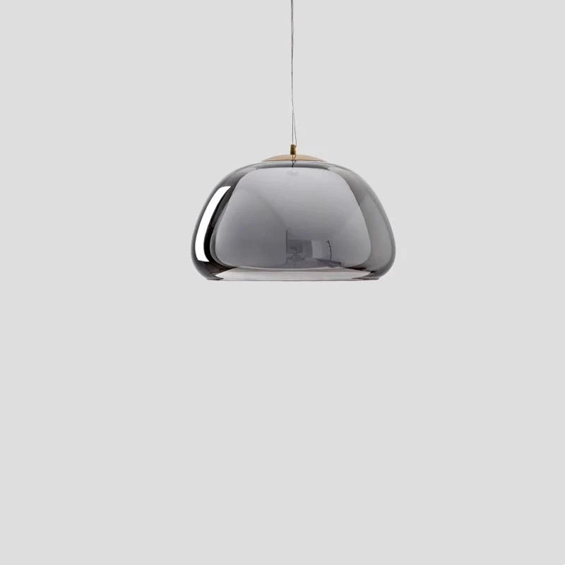 Lampa Wisząca Nowoczesna z Podwójnym Szklanym Kloszem - Dymny szary