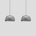 Lampa Wisząca Nowoczesna z Podwójnym Szklanym Kloszem - Dymny szary