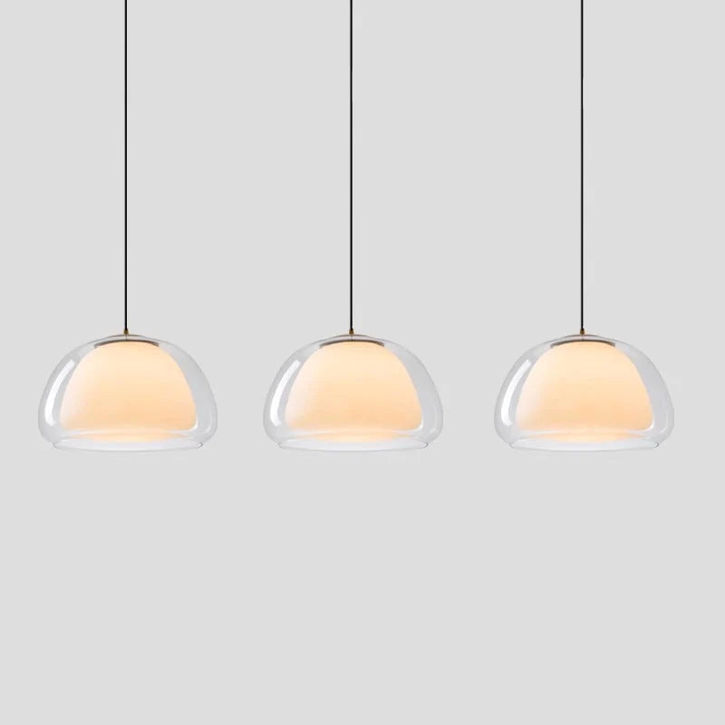 Lampa Wisząca Nowoczesna z Podwójnym Szklanym Kloszem - 16