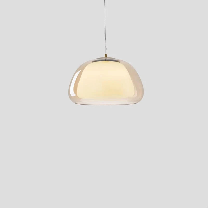 Lampa Wisząca Nowoczesna z Podwójnym Szklanym Kloszem - Koniak