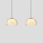 Lampa Wisząca Nowoczesna z Podwójnym Szklanym Kloszem - Koniak