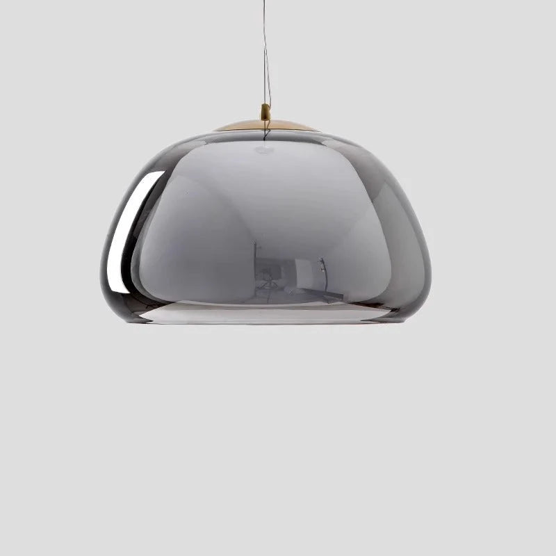 Lampa Wisząca Nowoczesna z Podwójnym Szklanym Kloszem - Dymny szary