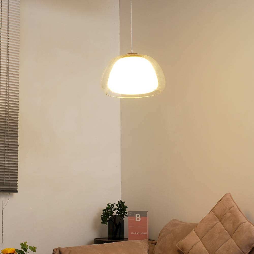 Lampa Wisząca Nowoczesna z Podwójnym Szklanym Kloszem - 23