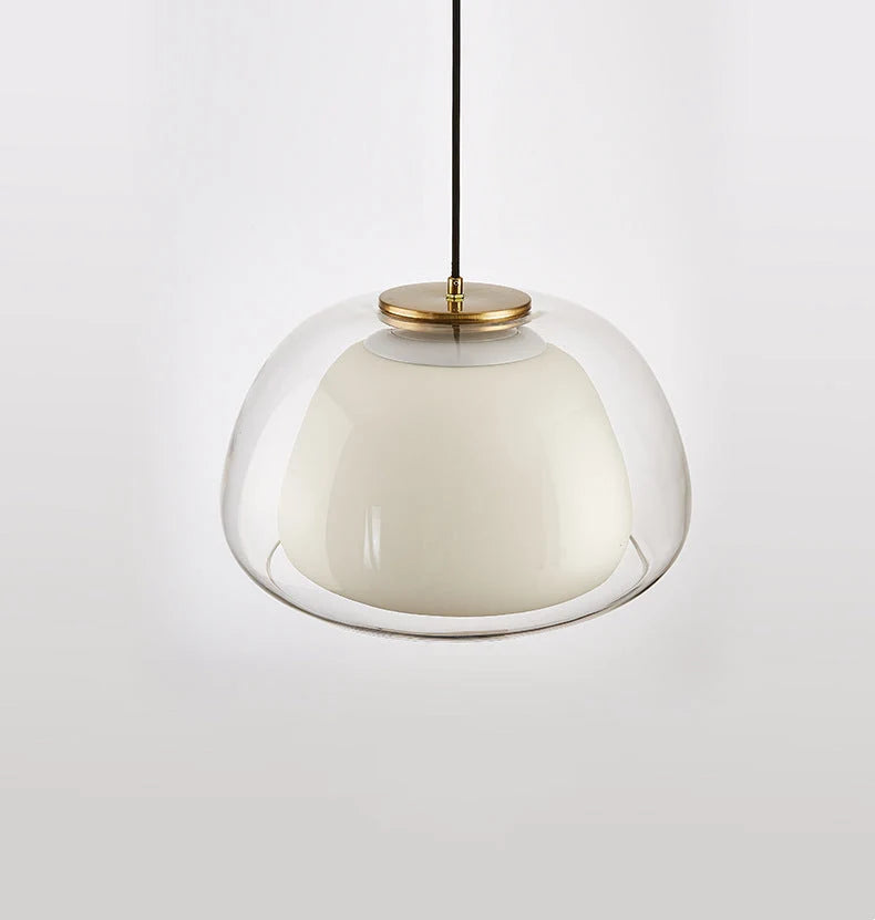 Lampa Wisząca Nowoczesna z Podwójnym Szklanym Kloszem - 28