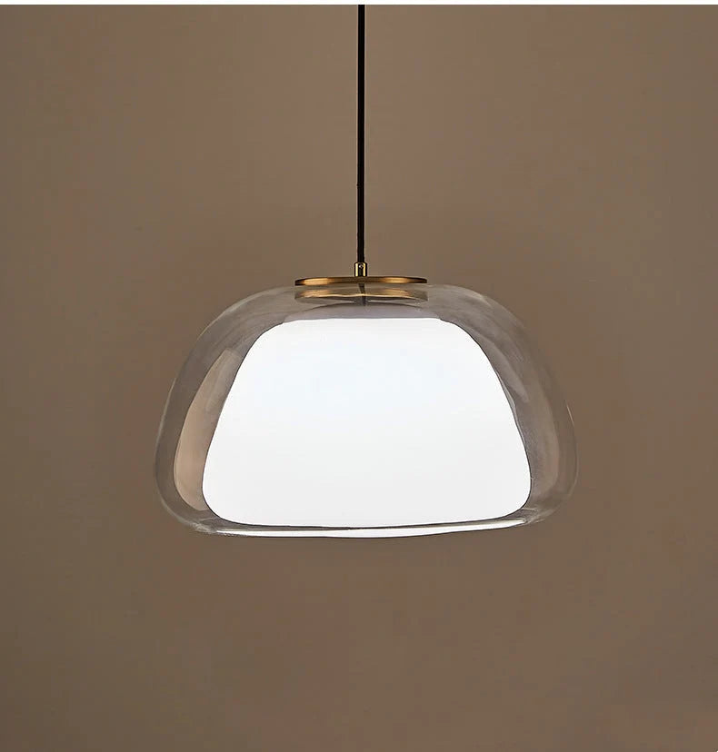 Lampa Wisząca Nowoczesna z Podwójnym Szklanym Kloszem - 29