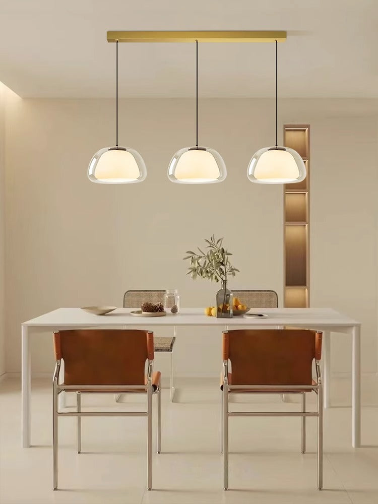 Lampa Wisząca Nowoczesna z Podwójnym Szklanym Kloszem - 35