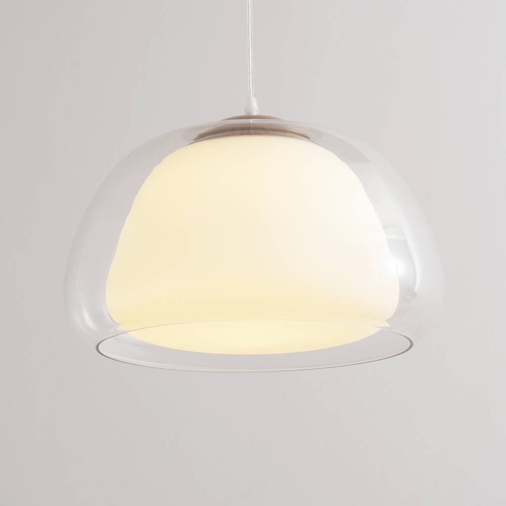 Lampa Wisząca Nowoczesna z Podwójnym Szklanym Kloszem - 8