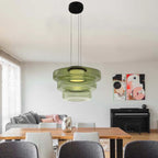 Lampa Wisząca Nowoczesna ze Szklanym Kloszem Warstwowym - 15