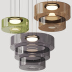 Lampa Wisząca Nowoczesna ze Szklanym Kloszem Warstwowym - 23