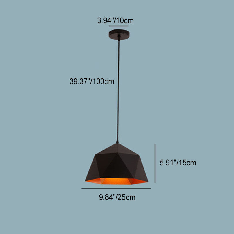 Lampa Wisząca Modern z Geometrycznym Kloszem w Kształcie Diamentu - 10