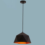 Lampa Wisząca Modern z Geometrycznym Kloszem w Kształcie Diamentu - Czarny