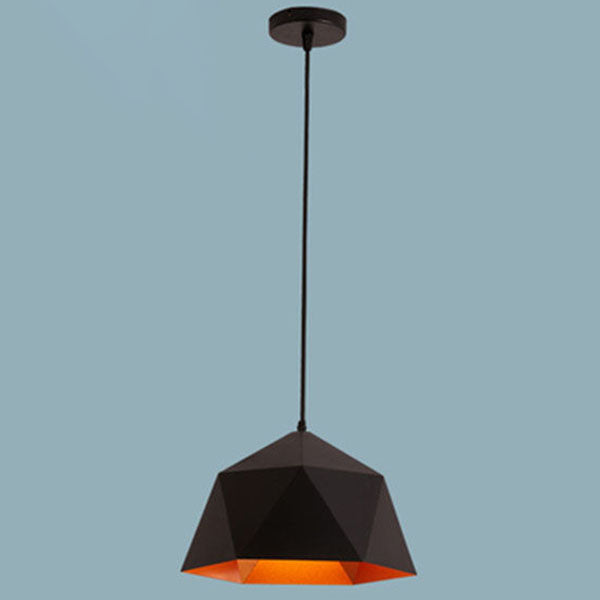 Lampa Wisząca Modern z Geometrycznym Kloszem w Kształcie Diamentu - Czarny