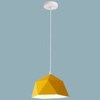 Lampa Wisząca Modern z Geometrycznym Kloszem w Kształcie Diamentu - Żółty