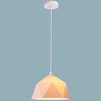 Lampa Wisząca Modern z Geometrycznym Kloszem w Kształcie Diamentu - Różowy
