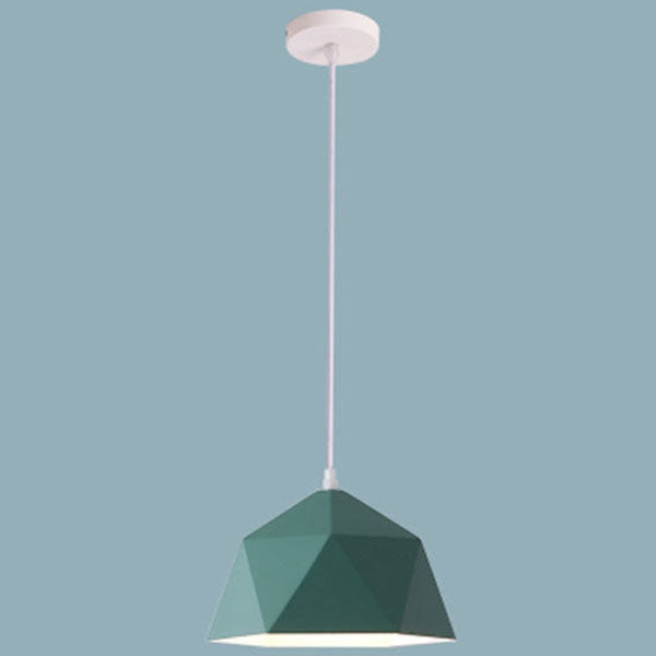 Lampa Wisząca Modern z Geometrycznym Kloszem w Kształcie Diamentu - Zielony