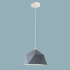 Lampa Wisząca Modern z Geometrycznym Kloszem w Kształcie Diamentu - Szary