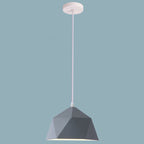 Lampa Wisząca Modern z Geometrycznym Kloszem w Kształcie Diamentu - Szary