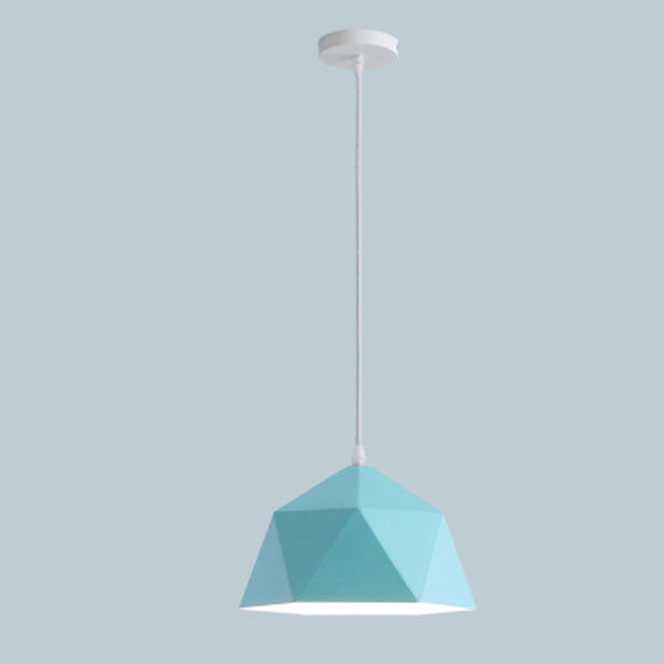 Lampa Wisząca Modern z Geometrycznym Kloszem w Kształcie Diamentu - Niebieski