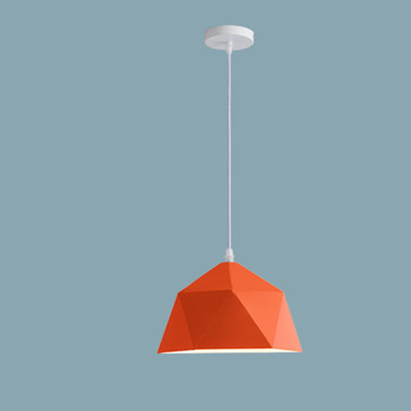 Lampa Wisząca Modern z Geometrycznym Kloszem w Kształcie Diamentu - Pomarańczowy