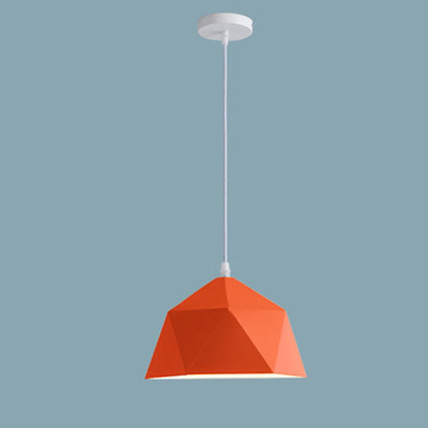Lampa Wisząca Modern z Geometrycznym Kloszem w Kształcie Diamentu - Pomarańczowy
